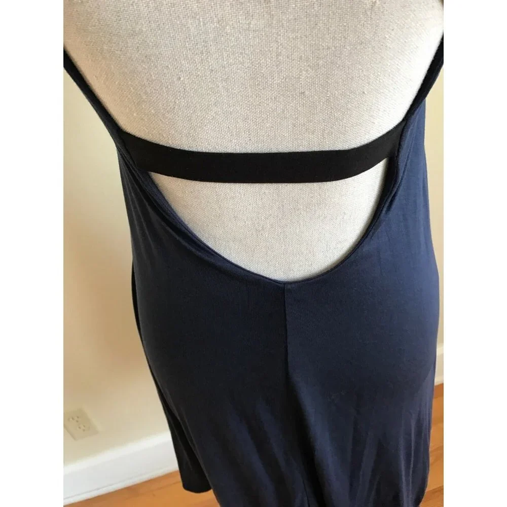 Bella Luxx Navy Blue Tank Dress Black Straps - Picture 9 of 11